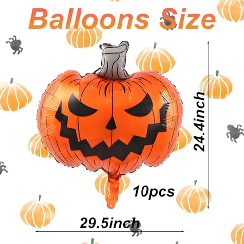 Halloween Pumpkin Foil Balloons Set - 29 Inch Party Decorations