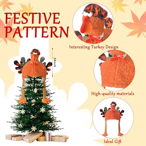 Thanksgiving Turkey Tree Topper - Fall Tree Decoration for Christmas - Variation C