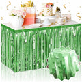 Light Green Foil Fringe Table Skirts 3 Pack 29x108 Inches Party Decorations