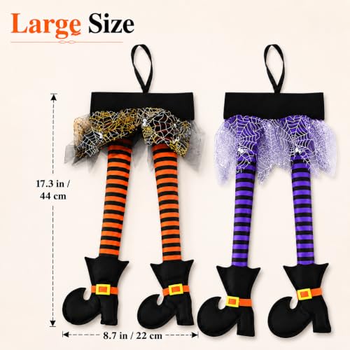 Halloween Witch Legs Decor - Plush Witch Legs with Shoes for Wreaths & Car Trunk Decorations