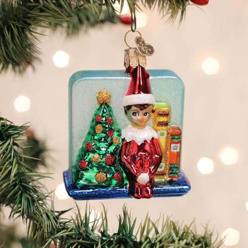 Old World Christmas Scout Elf Glass Ornaments for Christmas Tree – Handcrafted Holiday Decoration, Elf on The Shelf