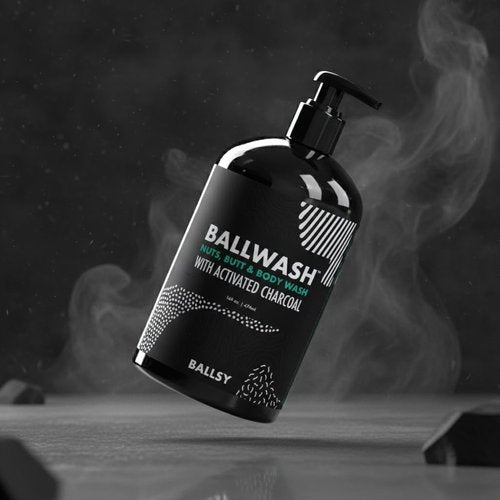 Ballsy Ballwash Charcoal Body Wash for Men - Moisturizing Men’s Bodywash with Coconut Oil – Soap for Men & Great for your Most Intimate Areas, 16 Oz