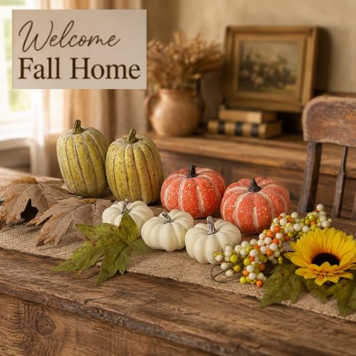 Autumn Decor Set - 15 PCS Artificial Pumpkin Fall & Thanksgiving Decor