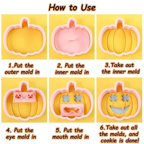 Mini Pumpkin Cookie Cutters - Halloween Raised Design Cookie Stamps - Pumpkin Variation