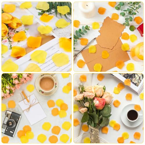 Artificial Orange and Yellow Rose Petals for Wedding and Party Decor - 3000 Pcs