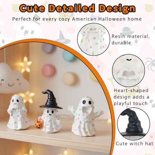 Halloween Ghost Figurine Set A - 3 PCS Spooky Ghost Decorations for Home & Party