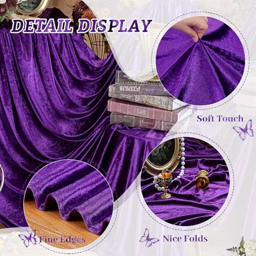 Purple Velvet Tablecloth 60x102 Inches Luxurious Rectangular Cover - Purple / 102x60