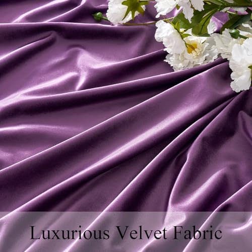 Violet Purple Velvet Rectangle Tablecloth - 84x55 Inches for Dining & Events