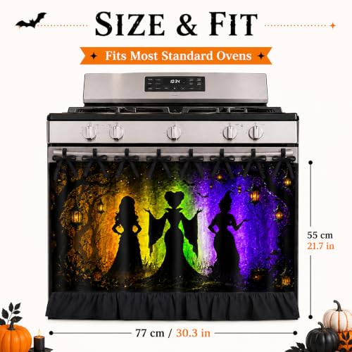Hocus-Pocus Witches Oven Skirt Decoration - Halloween Kitchen Curtain