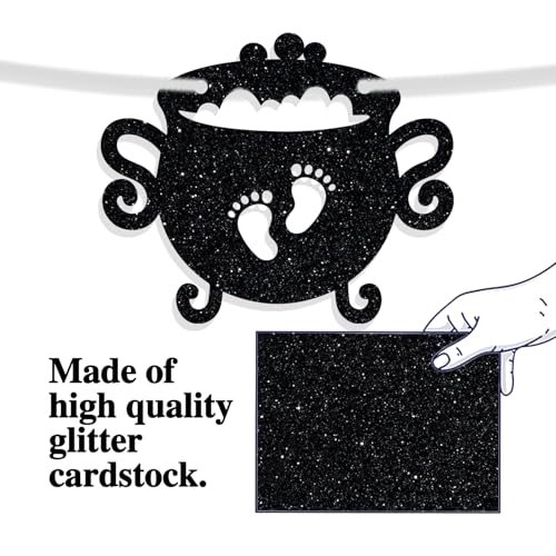 Halloween Bachelorette Banner - Witch is Getting Hitched Glitter Party Decor
