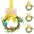 Mini Halloween Egg Wreaths Set of 4 - 3.5 Inch Front Door Decor