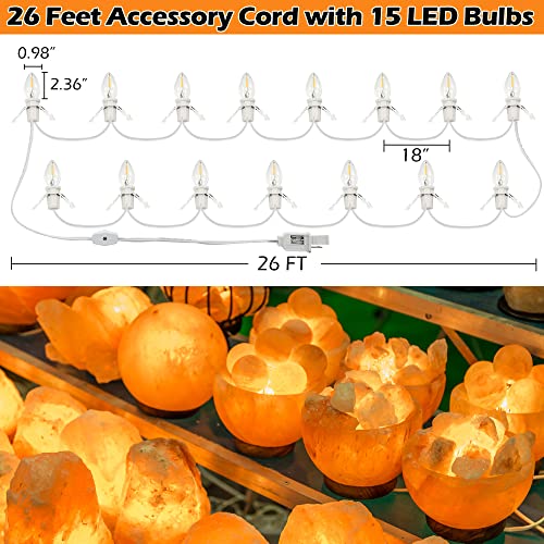 2 Pack C7 LED String Lights with 30 Bulbs, Adjustable Clip & Double Fuses - Xmas Village & Holiday Decor