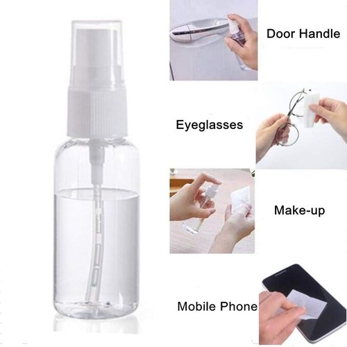 SINIDE Spray Bottles 30ml/1oz, 12 Pack Clear Empty Fine Mist Plastic Mini Travel Bottle Set, Portable Refillable Makeup Sprayer Containers for Perfume, Liquids, Aromatherapy, Small Size