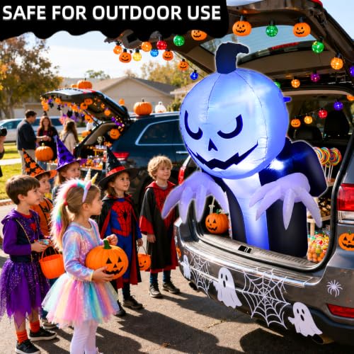 3 Ft Inflatable Halloween Car Decoration Kit with Pumpkin Ghost & Accessories