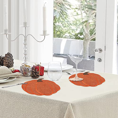 Autumn Harvest Pumpkin Placemats Set of 4 - Fall Thanksgiving Table Decor