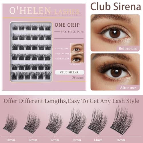Self Adhesive Eyelash Clusters 72 Pcs No Glue Needed, Natural 3D Fluffy Look - Variation of 72PCS-Club Sirena