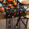 Black Embroidery Daisy Gauze Table Runner 28x120 Inch - Artoid Mode