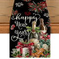 Happy New Year Champagne Table Runner 13x72 Inch - Festive Kitchen Dining Decor