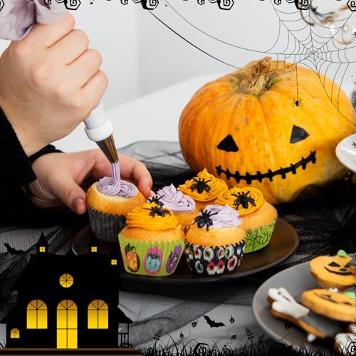Halloween Pack of 600 Cupcake Liners - Disposables with 12 Styles for Party & Baking