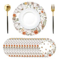Fall Paper Placemats with White Pumpkin Design - 50 Pack, 13.4 Inch