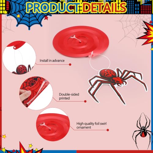 Spider Birthday Hanging Swirl Decorations - 30 Pcs, Web & Web Cutouts - Variation of THIS listing