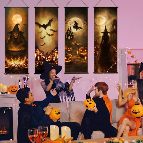 Halloween Spooky Witch Pumpkin Banner Set - Indoor Holiday Decoration