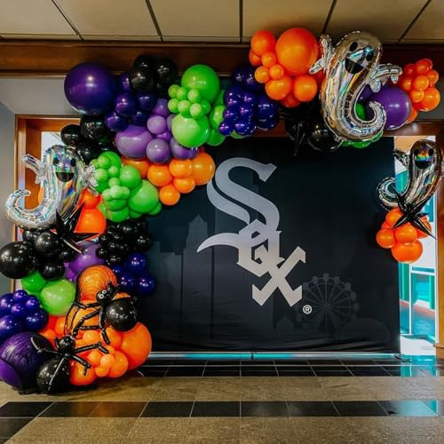 Halloween Balloons Arch Kit - Black, Orange, Purple, Green - 124pcs
