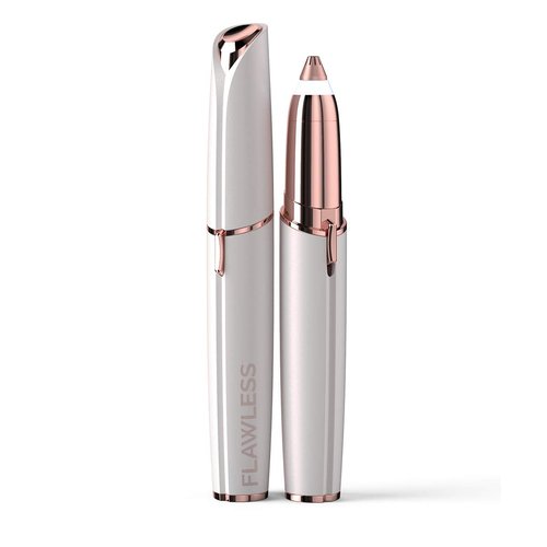 Finishing Touch Flawless Brows Eyebrow Hair Remover Electric Razor for Women with LED Light for Instant and Painless Hair Removal (White)