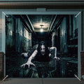 Female Ghost Halloween Garage Door Cover 7x8 FT - Spooky Haunted Decor