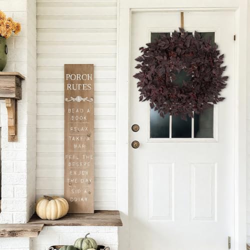 Fall Cimicifuga Wreath - 24-inch Artificial Autumn Door Decor for Indoor & Outdoor