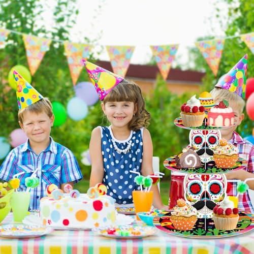 3-Tier Day of the Dead Cake Stand for Mexican Fiesta Decor
