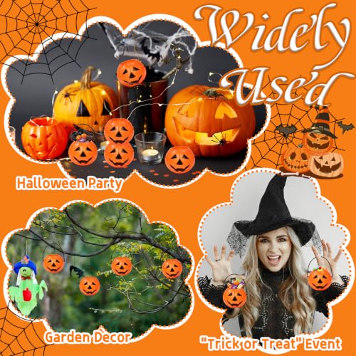 50 Pack Mini Portable Pumpkin Buckets for Halloween Candy - 2.6 Inch