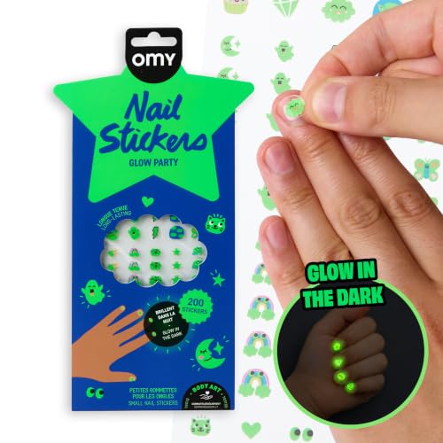 Glow in The Dark Nail Stickers for Kids - Waterproof Durable Fun Gift