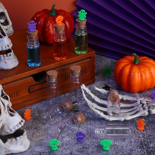 Mini Plastic Potion Bottles with Corks and Funnels - Cylinder Variation