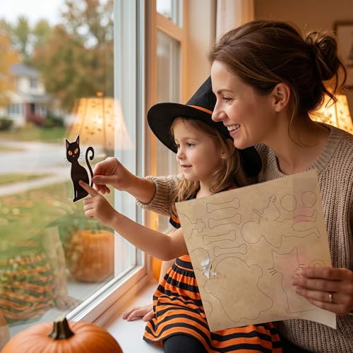 Multicolour Halloween Window Clings Decorations Indoor Reusable Static Stickers Set