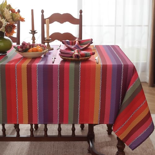 Red Mexican Fiesta Tablecloth 60x84 Inch Rectangle - Cinco De Mayo Decor