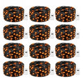 Orange Fairy Lights 12 Pack - 7ft String Lights for Halloween & Fall Decorations - Waterproof, Battery Operated, 3 Modes