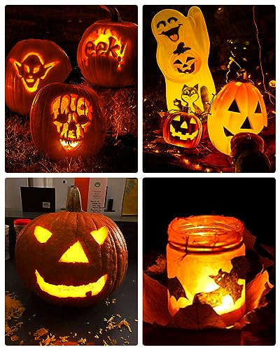 6-Pack Halloween LED Pumpkin Lights with Remote & Timer, Battery Operated Jack-O-Lantern Decor