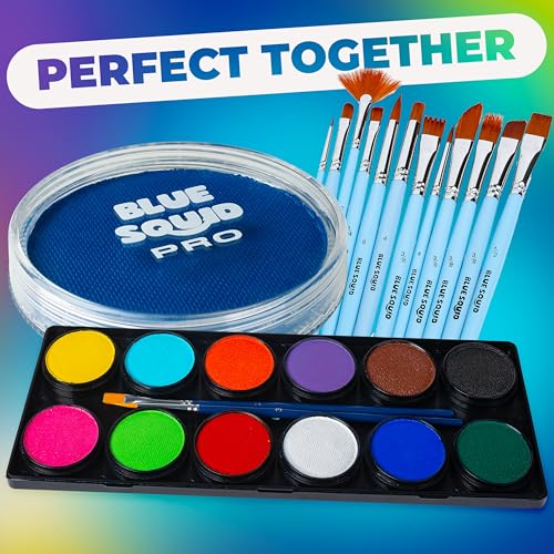Neon Blue Face & Body Paint - Water Activated, 30g for Costume & Halloween
