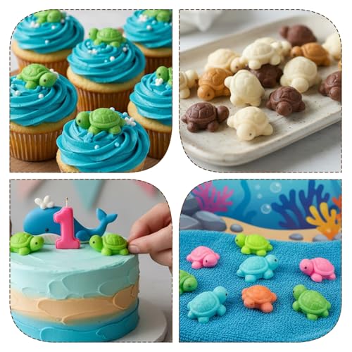 Mini Turtle Silicone Mold for Chocolate Candy Gummy Ice Cubes Baking Decor