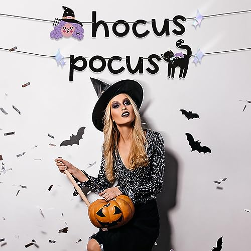 Hocus Pocus Banner - Halloween Party Decorations - Witch & Black Cat Wall Decor - Variation of THIS Listing