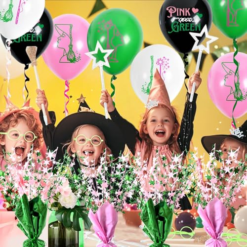Pink and Green Witch Birthday Party Centerpiece Spray - 6 Pack Table Decor