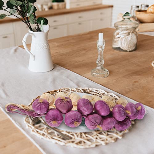 Artificial Garlic String Decoration 2pcs Hanging Faux Vegetables for Kitchen & Home Decor