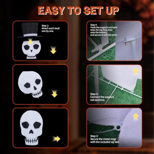 Large Outdoor Light Up Skeleton Halloween Decoration - 5FT with 60 Lights
