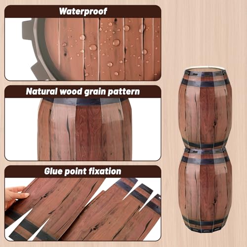 Western Cowboy & Pirate Barrel Party Decorations - 4 Pcs, 15.7x9.8in