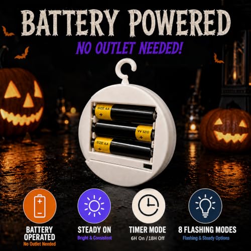 Ghost Halloween Window Lights Set - 5 LED Ghost Silhouettes, Battery Operated, Timer