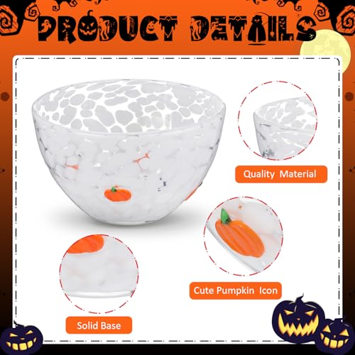 Pumpkin Icon Glass Bowls - Harvest Fall Salad Mixing Set for Kitchen & Parties
