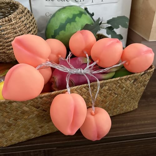 Peach String Lights 1.65M Battery Powered Pink Fairy Lights for Home & Party Decor - Peach-A
