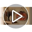 Orange Fall Pumpkin Door Hanger Wooden Welcome Sign for Home & Porch