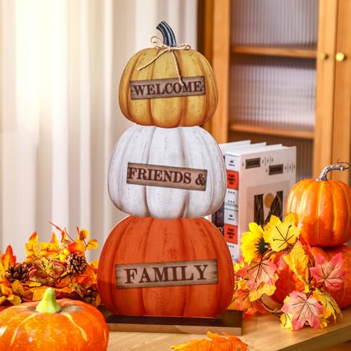Fall Pumpkin Porch Sign - Double-Sided Wooden Decor for Halloween & Thanksgiving